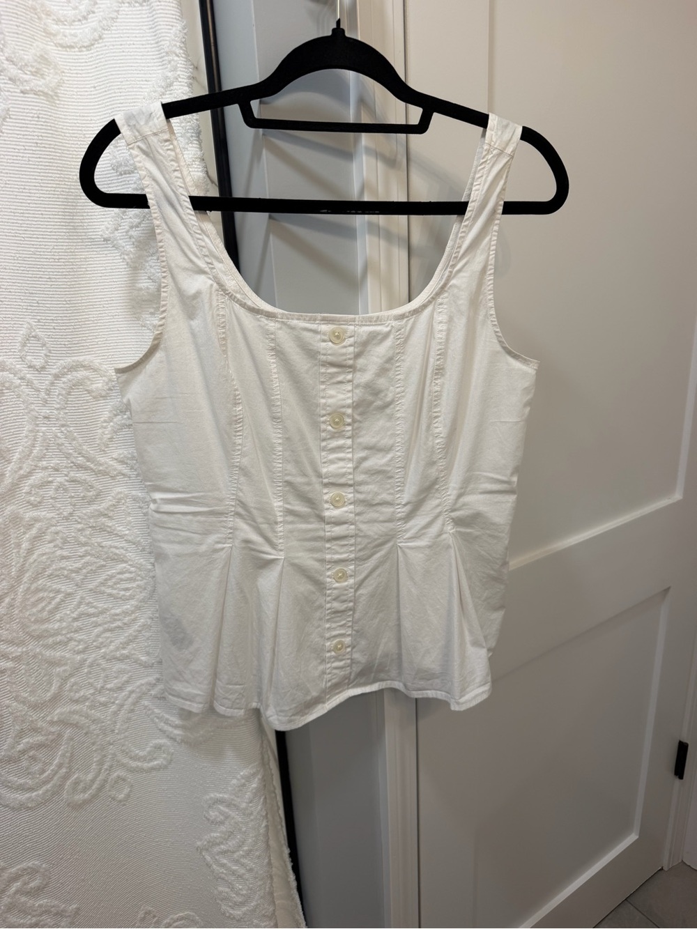 Jcrew Women’s White Button-Front Fit & Flare Tank